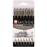 Sakura Hobbyartikler Sakura Pigma Micron 6 Fineliners + 1 Brush Pen
