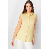 38 - Dame - Gul T-shirts & Toppe LTS Tall Sleeveless Linen Shirt