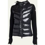 Moncler Sweatere Moncler Grenoble Womens Black Quilted-panel Brand-appliqué Regular-fit Fleece Cardigan