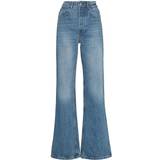 44 - Dame - Gul Jeans Paco Rabanne high-rise wide-leg jeans women Cotton Blue
