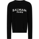 Balmain Oversized Overdele Balmain Black Jacquard Sweater EAB NOIR/BLANC