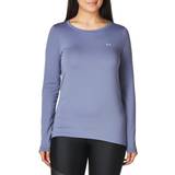 Dame - Sølv Svedundertøj Under Armour Women's HeatGear Long Sleeve Shirt Aurora Purple/Metallic Silver