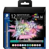 Kuglepenne Staedtler Brush Pen Pigment Pastel 12 Stk/Ass Fjernlager, 5-6 dages levering