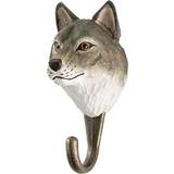 Grå - Metal Opbevaring Wildlife Garden knag ulv