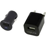LogiLink Batterier & Opladere LogiLink PA0076 PA0076 USB charger Indoors, Car, Mains socket Max. output current 1500 mA 1 x USB-A