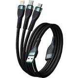 4smarts Sort Kabler 4smarts PremiumCord USB-A 18W 3-i-1 Ladekabel