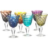 Multifarvet Vinglas Polspotten Cuttings Wine Glass 30cl 6pcs