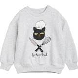 Mini Rodini 56 Overdele Mini Rodini Chef Cat Sp Sweatshirt Grey Melange-104/110