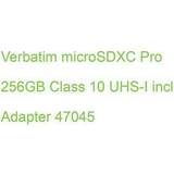 Verbatim 256 GB Hukommelseskort & USB Stik Verbatim microSDXC Pro 256 GB klasse 10 UHS- [Levering: 4-5 dage]