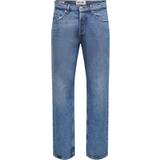 Herre - M Jeans Only & Sons Edge Loose Jeans - Blue/Medium Blue Denim