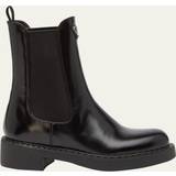 Chelsea boots Prada Brushed Leather Booties Black