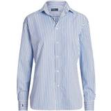 Polo Ralph Lauren Dame Skjorter Polo Ralph Lauren Striped Popeline Shirt - Sky Blue