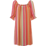 46 - Orange Kjoler Cream Crserena Dress - Orange Multi Color Stripe