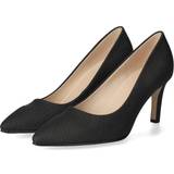 Gabor Læder Højhælede sko Gabor Women's Dane Classic Mid Heel Leather Court Shoes in Black Shimmer
