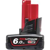 Batterier - Rød - Værktøjsbatterier Batterier & Opladere Milwaukee M12 B6
