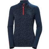 Helly Hansen Toppe svedundertøj Helly Hansen Women's Lifa Merino Midweight Graphic 1/2 Zip Layer Navy