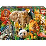 Klassiske puslespil på tilbud Educa Wild Animal Collage 500 Pieces