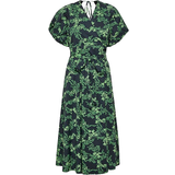 32 - Dame Kjoler Gestuz Omaia Wrap Dress - Green Flower