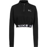 Nike Polyamid Tøj Nike Air Crop 1/4 Zip Top, Black/White