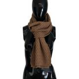 Dolce & Gabbana Dame Halstørklæde & Sjal Dolce & Gabbana Dark Brown Wrap Shawl Knitted Camel Scarf Multicolor