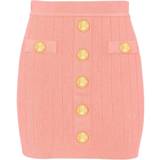 Balmain Dame Nederdele Balmain Pink Button Miniskirt 4DA SAUMON FR