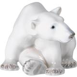 Royal Copenhagen Sitting Polar Bear White Dekorationsfigur 12cm