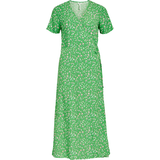 Blomstrede - Grøn - Slim Tøj Object Floral Wrap Dress - Fern Green