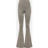 Balmain Dame Bukser Balmain monogram jacquard flared trousers women Viscose/Polyester/Elastane GFE