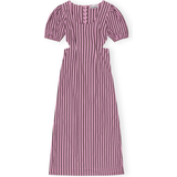 10 - Bomuld Kjoler Ganni Striped Cutout Dress - Bonbon