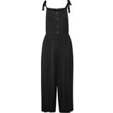 Dame - Sort - Viskose Jumpsuits & Overalls Yours Curve Culotte Dungarees Plus Size - Black
