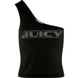 Juicy Couture T-shirts & Toppe Juicy Couture Sort oneshoulder-top med logo rhinsten-Black SORT