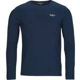 Pepe Jeans Blå Overdele Pepe Jeans Original Stretch Cotton T-Shirt with Long Sleeves