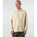 Fred Perry Herre Trøjer Fred Perry Beige Button Through Cardigan 691 OATMEAL