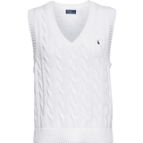 Polo Ralph Lauren Dame - Knapper Overdele Polo Ralph Lauren Cable-Knit Cotton Sweater Vest - White