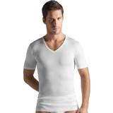 Hanro Bomuld Overdele Hanro Cotton Pure SS Shirt V-Neck, White Serie: Cotton Pure