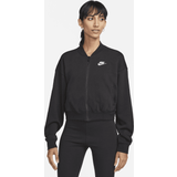 Nike Oversized Overtøj Nike Kort Sportswear Club Fleece-cropjakke med lynlås til kvinder sort