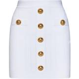 Hvid - Knapper Nederdele Balmain Skirt