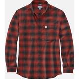 9,5 - Rød Tøj Carhartt Men's Mens Cotton Long Sleeve Plaid Flannel Shirt Red Ochre