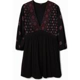 Desigual Dame Kjoler Desigual Ethnic Print Short Dress - Black