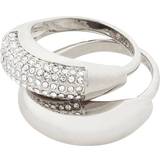 Pilgrim LEARN recycled krystal ringe 2-i-ét sæt sølvbelagt