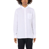Knowledge Cotton Apparel Herre Overdele Knowledge Cotton Apparel Custom Fit Linen Shirt - Bright White