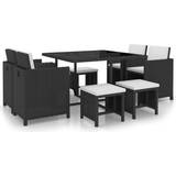 Kvadratiske - Polyrattan Havemøbelsæt vidaXL 42522 Havemøbelsæt, 1 borde inkl. 4 stole