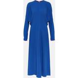26 - Dame - Rund hals Kjoler Victoria Beckham Cady Midi Dress - Blue