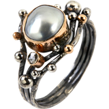 Grå Smykker By Birdie Call Urban Harlem Buds-3 Superior Ring - Gold/Silver/Pearl/Diamond