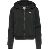 Nike Dame - Hoodies - Træningstøj Sweatere Nike Dri-FIT One Women's Full-Zip French Terry Hoodie - Black/White