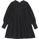Ganni 46 Kjoler Ganni Jacquard Minikjole Kvinde Korte Kjoler Regular Fit Polyester hos Magasin Black