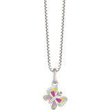 Børn Smykker Støvring Design Butterfly Children's Necklace - Rhodium-plated silver/Enamel