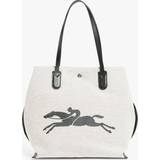 Longchamp Håndtasker Longchamp Roseau Large Canvas Shopper Bag, Ecru