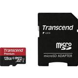 Transcend 128 GB - microSDXC Hukommelseskort Transcend Premium MicroSDXC Class10 UHS-I U1 45MB/s 128GB +SD Adapter (300x)