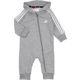 104 - Babyer Jumpsuits adidas Infant Essentials 3-Stripes French Terry Bodysuit - Medium Grey Heather/White